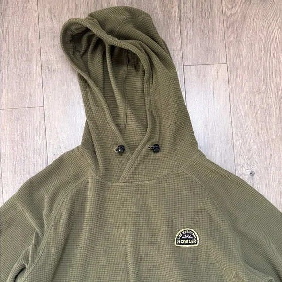 Howler Brothers Olive Green Hooded Men's Pullover - Picture 4 of 9